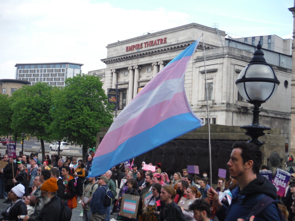 Photographs from a Trans Rights Demonstration in Liverpool.